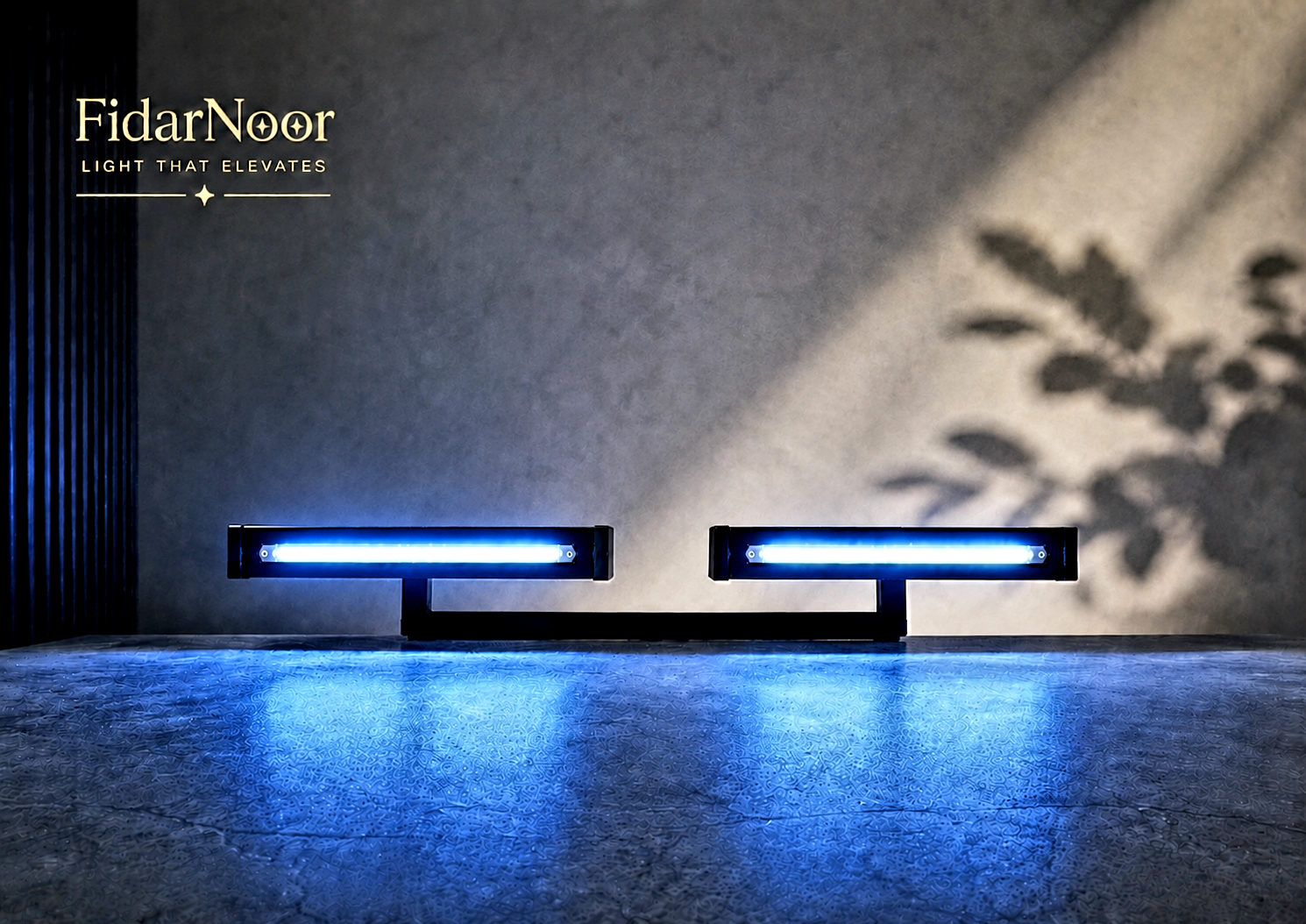 چراغ خطی _ براکت ۶۰ وات آبی _ LED _ پایه دار