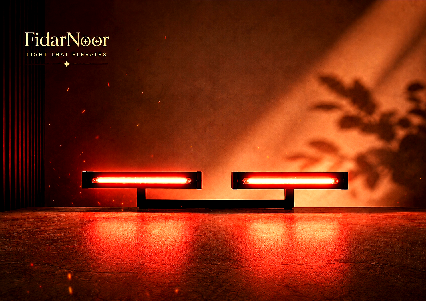 چراغ خطی _ براکت ۶۰ وات قرمز _ LED _ پایه دار