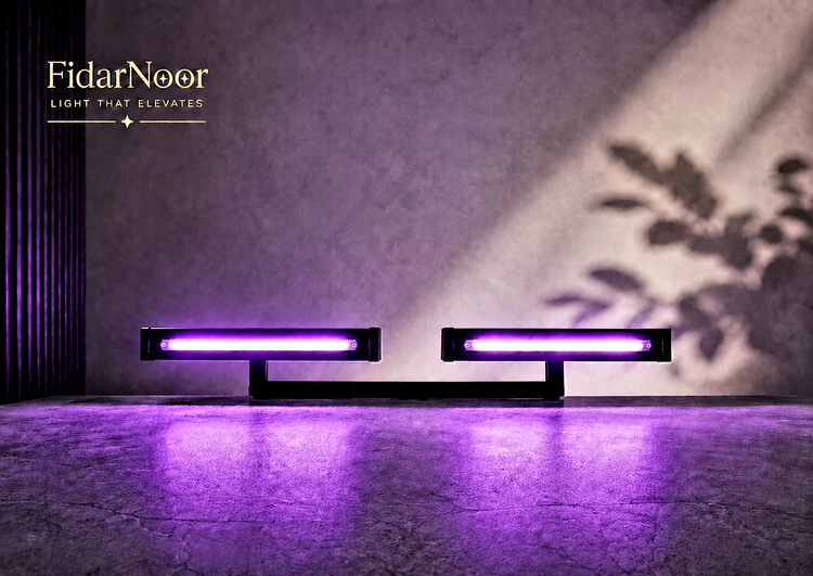 چراغ خطی _ براکت ۶۰ وات بنفش _ LED _ پایه دار